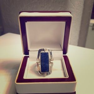 Sterling silver ring with semi-precious stones